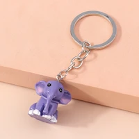 new 3d cute elephant keychain resin animal key chains souvenir gifts for women men car key handbag pendants key ring diy gifts