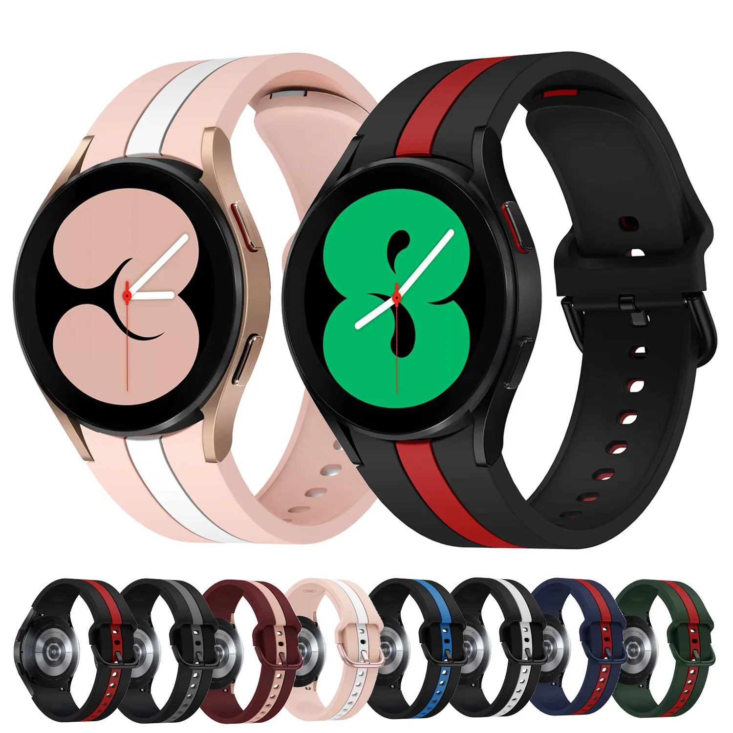

20mm watch Band For Samsung Galaxy Watch 4 44mm 40mm wristband Silicone Sports Bracelet Galaxy Watch 4 classic 46mm 42mm Strap