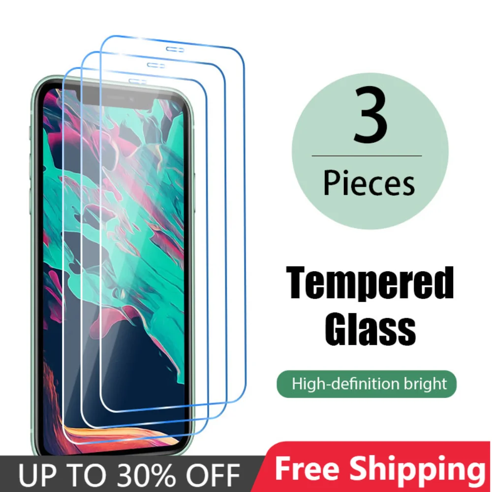 

Защитное стекло для iPhone 14, 13, 12 Pro Max, 13, 12 Mini, 12 Pro, 3 шт.