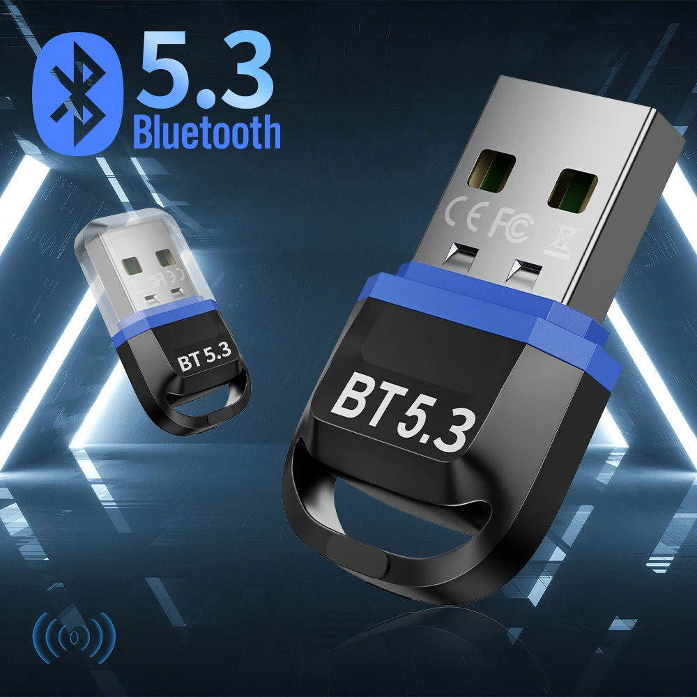 USB Bluetooth 5.3 5.0 Адаптер Dongle для ПК Спикер Беспроводная Мышь Клавиатура Музыка Аудио Приемник Передатчик On
