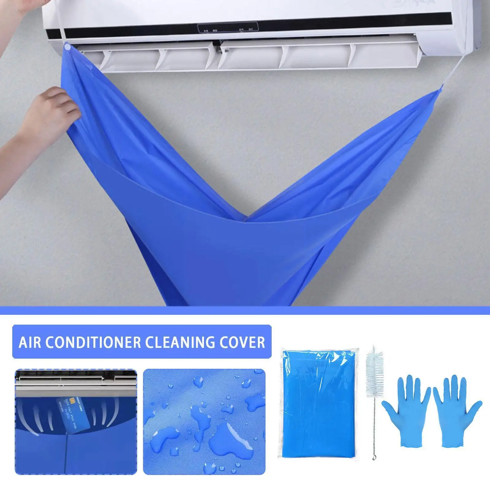 

Air Conditioner Clean Cover Brush Filter Water Bag Clean Air Cover Pipe Waterproof Clean Air Water Dustproof Conditioner To R5B9