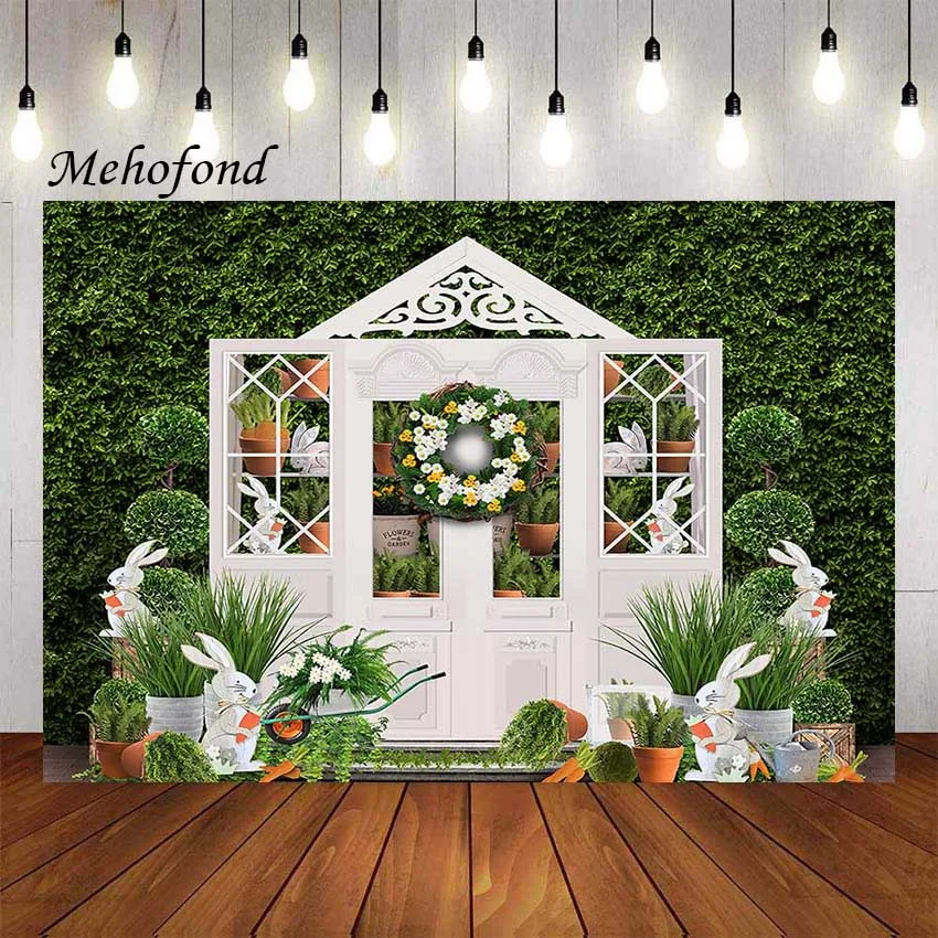 

Фон для фотосъемки Mehofond весенний Пасхальный кролик зеленая трава окно Кролик Детский день рождения Фотостудия