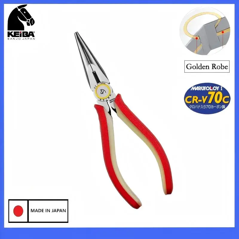 Фото KEIBA FCI-306 6-дюймовые плоскогубцы с заостренными концами, светящиеся в темноте, с зубчатыми краями, JIS, для ремонта электроники и DIY №1