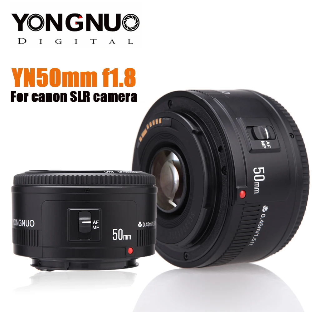 YONGNUO YN50mm f1.8 AF DSLR Lens Large aperture Auto Focus Lens for Canon EF 60D 70D 5D2 5D3 600d T5 T6 DSLR Cameras