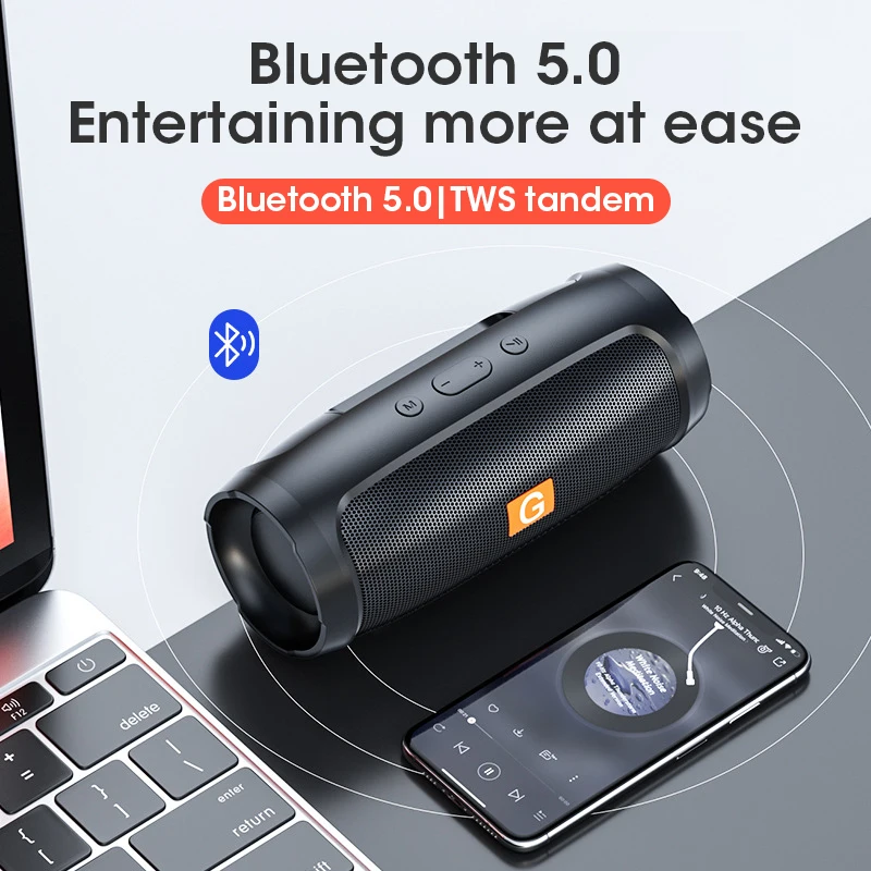 

Portable Bluetooth Speaker Wireless Bass Column Waterproof Outdoor Soundbar Subwoofer Loudspeaker FM Radio Stereo Sound Bar