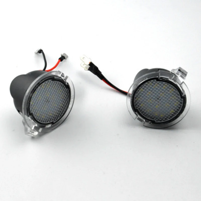 

2 Pcs Super Bright White 18 SMD LED Under Side Mirror Puddle Plastic Lights No Error For Ford 2015-2017 DC12V 2.0W 450LM