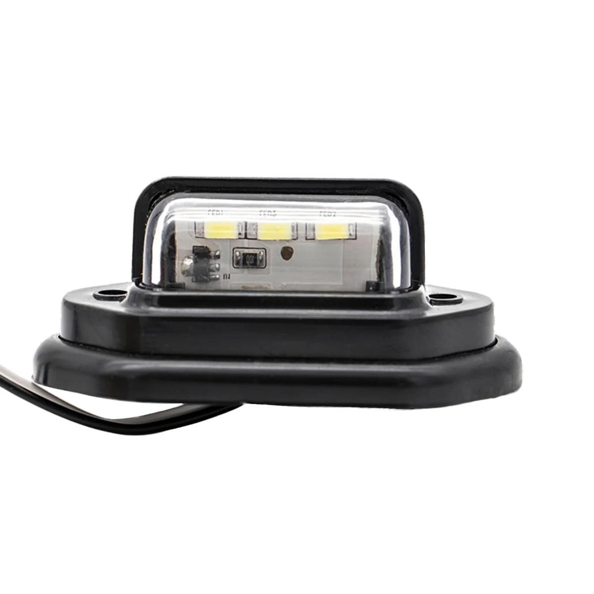 

10 PCS 10-30V 3 LEDs Side Marker Lights License Plate Lamps for Car Truck Trailer Caravan (Black)