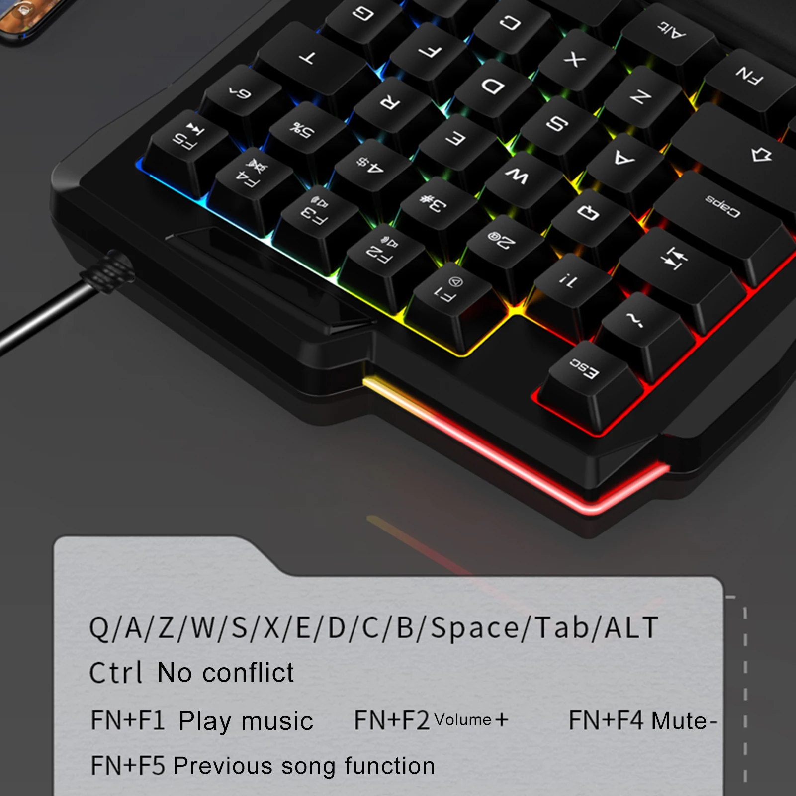 Профессиональный 35-клавишный игровой контроллер RGB с подсветкой и