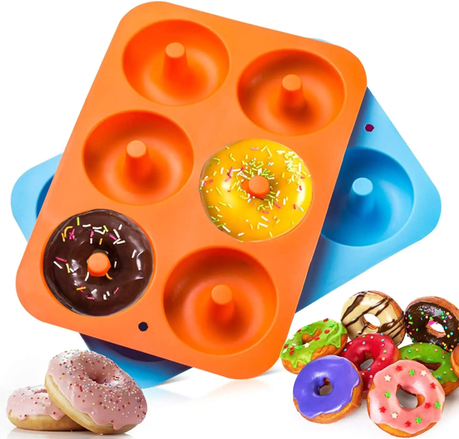 

Silicone Donut Mold Baking Pan,DIY Doughnuts Mould Maker,Non-Stick Silicone Cake Mold for Donuts Bagels,Pastry Baking Tools