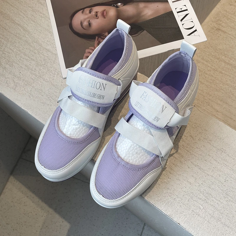 2022 New Flat Vintage Kawai Shoes Cute Ugly Shoes Women's Spring Mary Jane Shoes Sports Non-leather Casual Big Head Sneakers