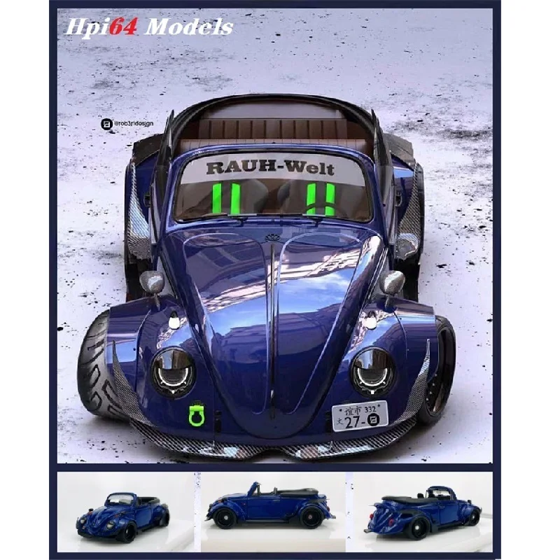 

Hpi64 1:64 VW RWB-Beetle Blue Convertible Resin Model Car