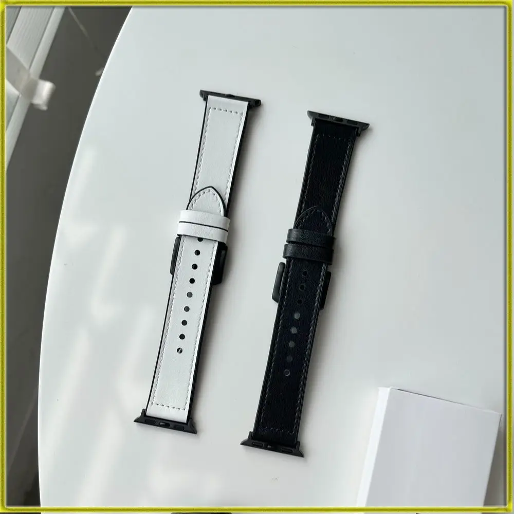 

Watch Bracelet Brand New Watch Strap for Apple Watch Casual Summer Black and White Silicone Leather Strap for iwatch 1/2/3/4/5/6
