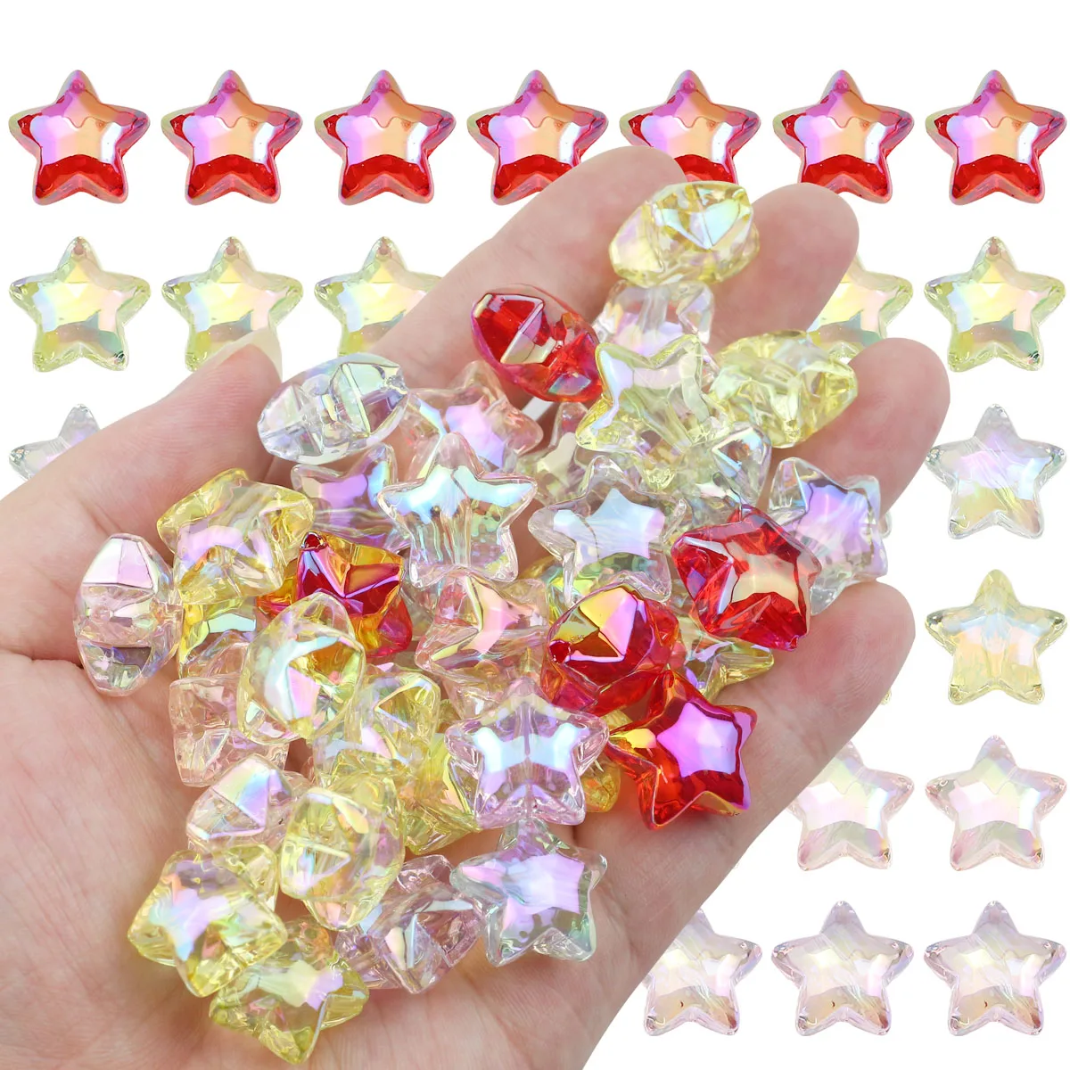19 мм красочные пентаграммы акриловые звезды свободные бусины для ювелирных
