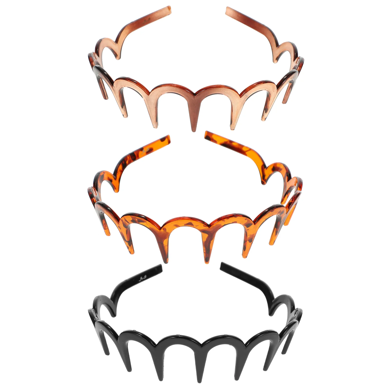 

3 Pcs Toothed U-shaped Headband Makeup Headbands Plastic Women Hairband Cute Comb