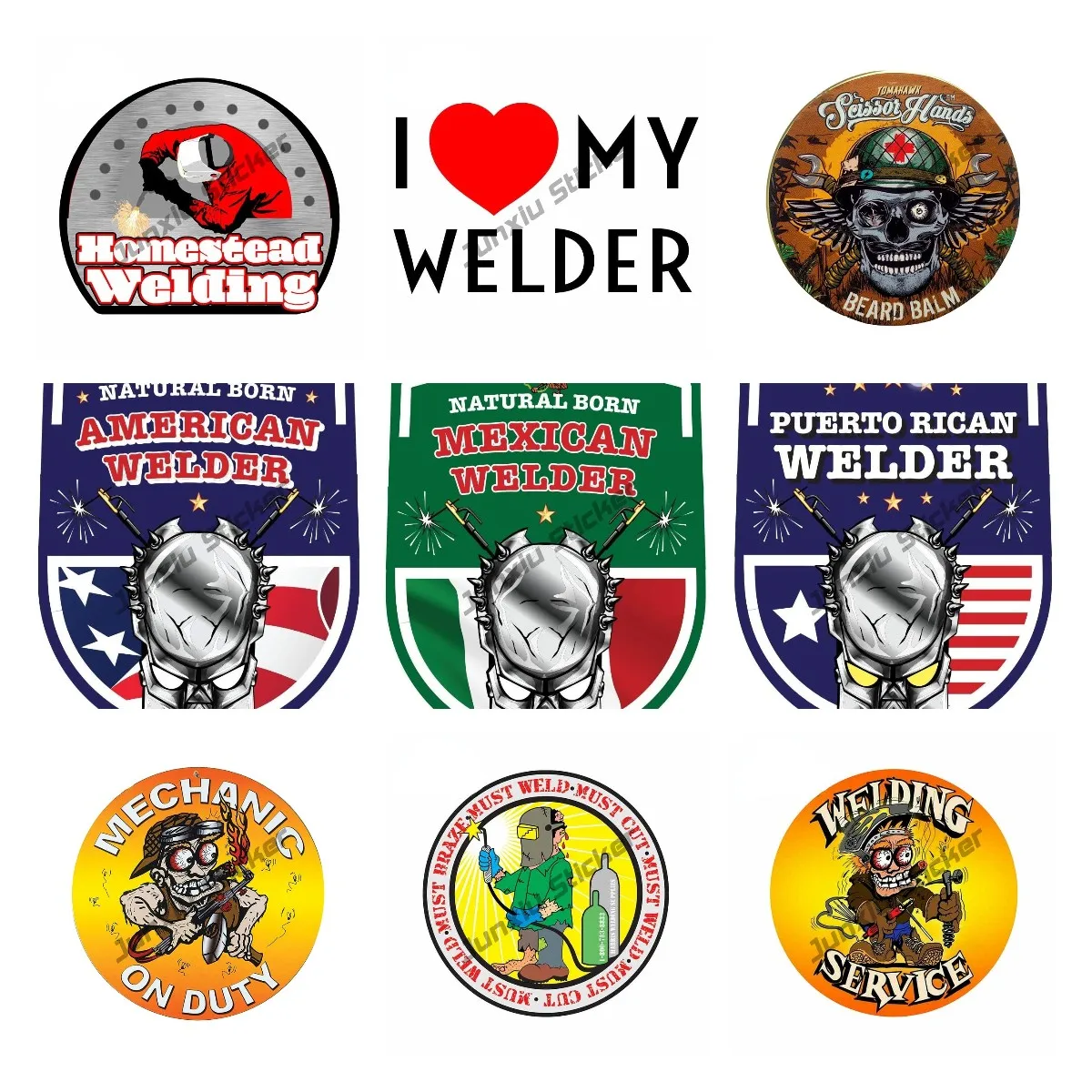 

Creative Mexican Welder Stickers Welding Stickers Decal Oilfield Trash Hart Hat Sticker Rear Windshield Fuel Tank Cap Car Decor