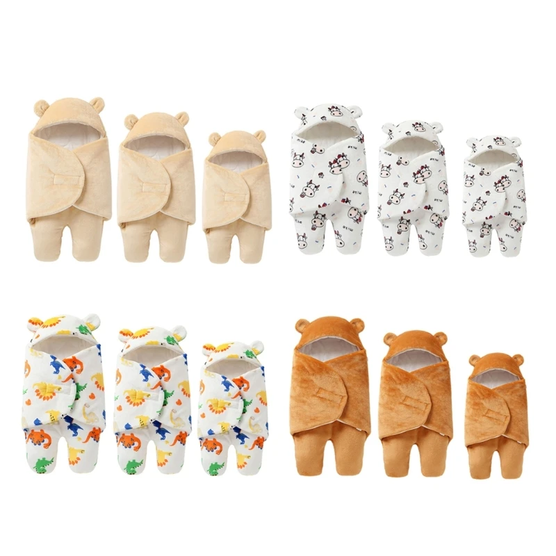 

67JC Soft Flannel Infant Swaddle Muslin Blanket Newborn Baby Wrap Swaddling Blankets Sleeping Bag Thick Outfits