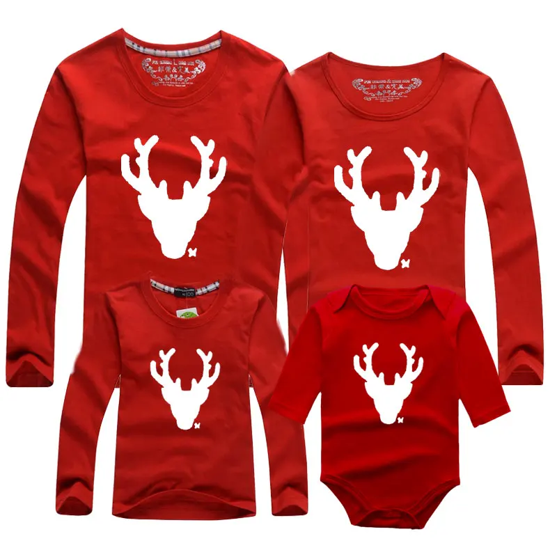 Новинка 2024 Рождественская футболка Семейные комплекты детский комбинезон