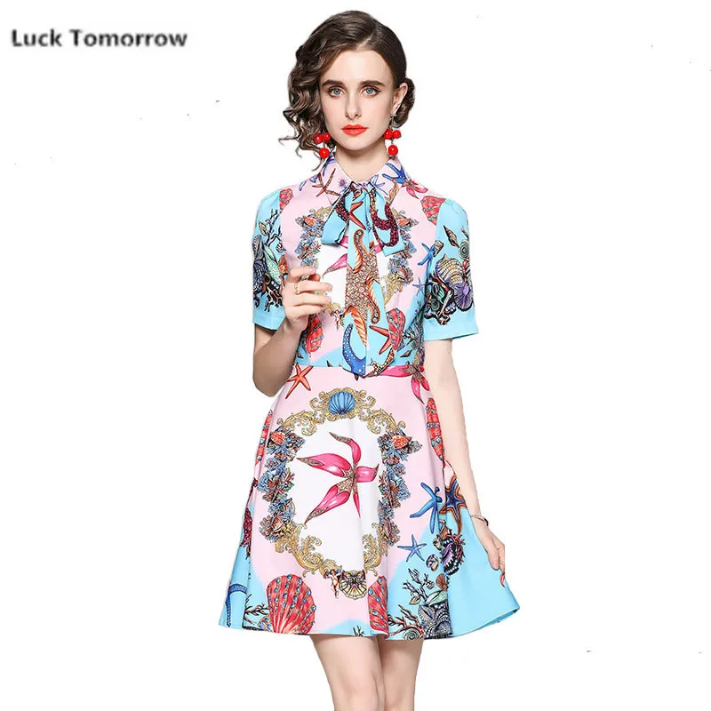 Женское модельное платье с коротким рукавом дизайнерское Повседневное до колена