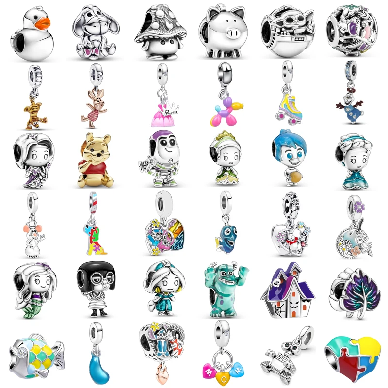

New Fashion Charm Original Bear Fish Rabbit Castle Beaded Fit Original Pandora Ladies Bracelet Jewelry Accessories Gift
