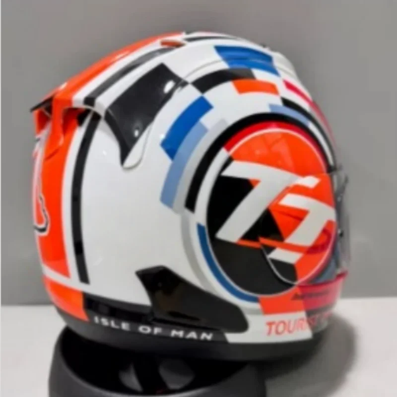 Фото Мотоциклетный шлем Full Face RX7X Top Orange Isle of Man TT для езды, мотокросса и гонок, Casco De Motocicleta №3
