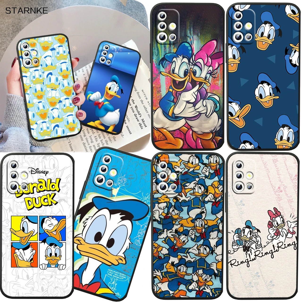 

Disney Donald Duck For Samsung A04S A81 A91 A71 A51 A41 A31 A12 A21S A01 4G 5G Silicone Soft Black Phone Case