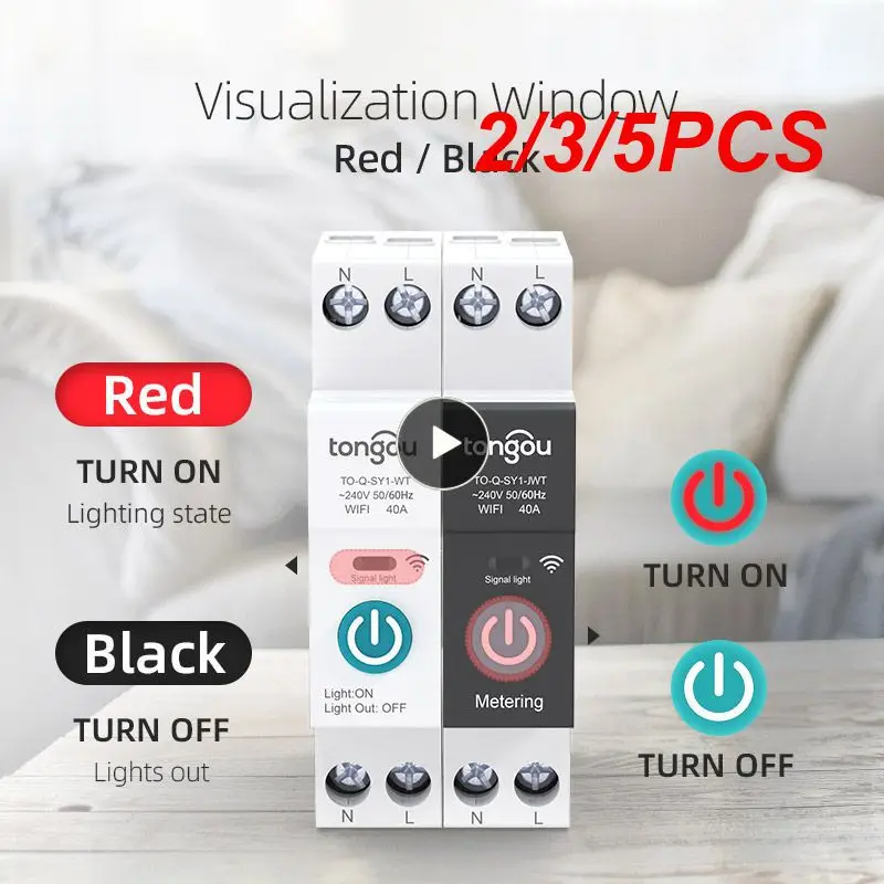 

Автоматический выключатель Tongou с приложением, беспроводной переключатель с Wi-Fi на Din-рейку, 1p, смарт-переключатель «сделай сам», 63 А, 2/3/5 шт.