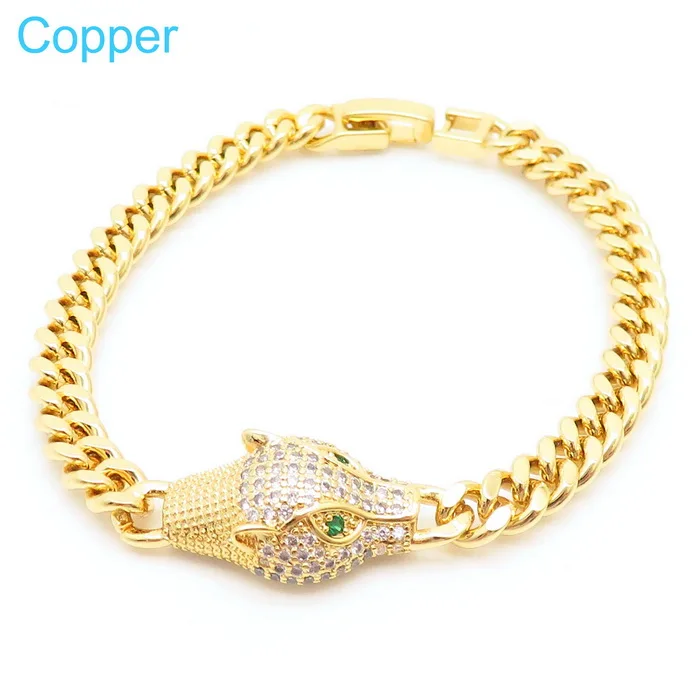

Hot Fashion Women Men Gold Copper Stainless Steel White Zircon Animal Heart Letter Double Circle Chain Bracelet Jewellry Gift