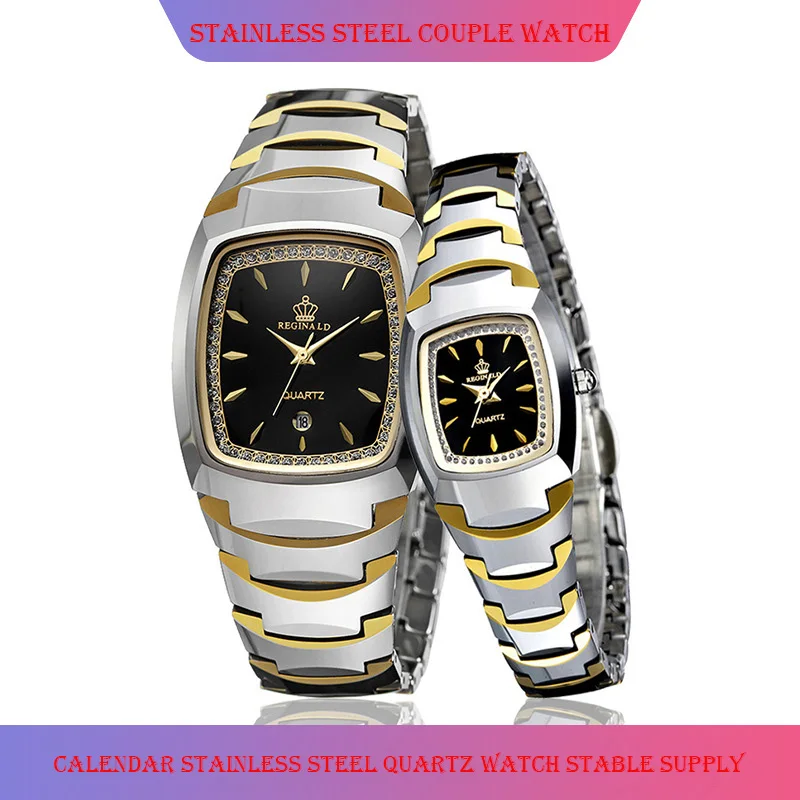 2022 New Calendar Business Waterproof Ladies Watch Trend Diamond Set Couple Watch Luminous Sports Steel Band Quartz Men's Watch