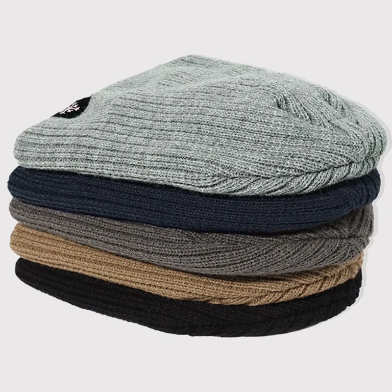 

Новинка, однотонная зимняя теплая вязаная шапка, модная Высококачественная шапка для взрослых, простые Стикеры из снежной ткани, уличная шапка