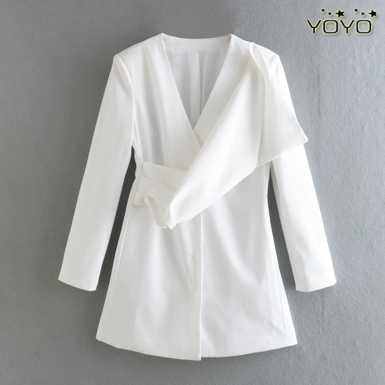

SuperAen New Spring/Autumn 2022 Casual White V Neck Full Office Lady Suit Coat Women Blazers