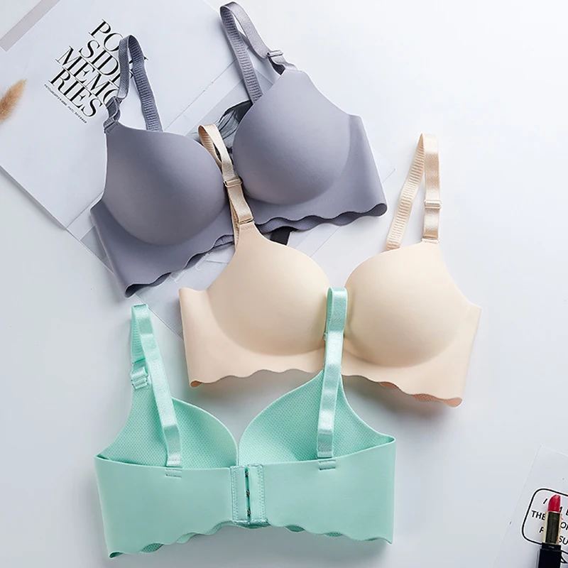 

Seamless Bras for Women Sexy Push Up Bra Wire Free Bralette Lingerie Bra Solid Breath 3/4 Cup Adjustable Underwear Brassiere