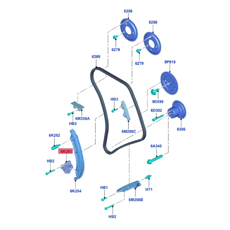 Автомобильная цепь ГРМ устройство для натяжения двигателя детали Ford Transit Ranger Land