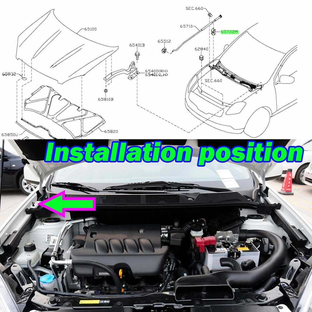 

For Nissan Qashqai J10 Navara Pathfinder R51 Hood Bonnet Support Rod Clamp Clip Accessories High-quality Hood Support Rod Clips