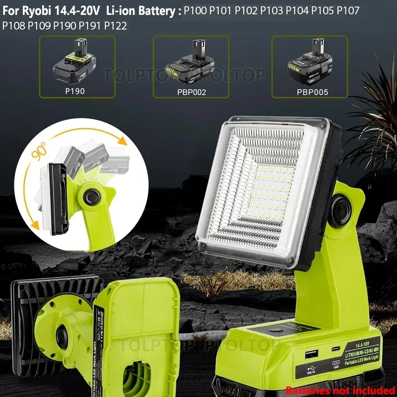 Для Makita/Bosch/Dewalt/Milwaukee/Ryobi/Black & Decker/Craftsman 14 4 В-18 в портативная фотосессия работа с USB