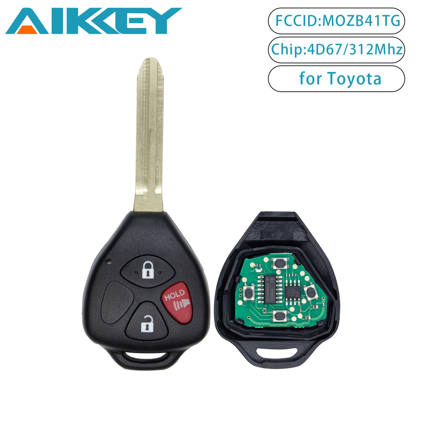 

MOZB41TG автомобильный брелок 312 МГц 4D67 чип для Toyota Scion Tc Iq Xd 2005-2012, сменные аксессуары для ключей управления