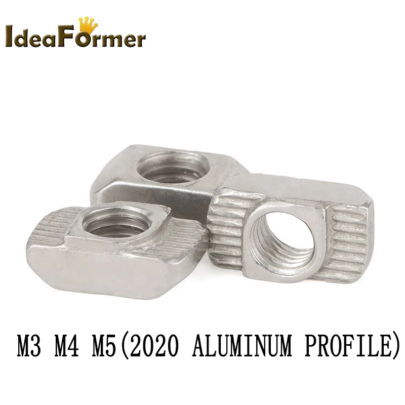 

50 шт. м3 М4 М5 серия 2020 Т-образная гайка Т-образный отверстие молоток алюминиевый стандарт ЕС никелированные профильные аксессуары разъем из углеродистой стали
