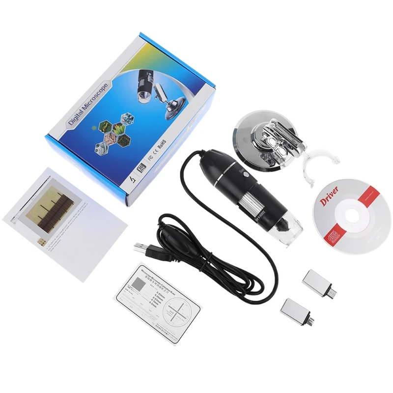 

Practical 3-in-1 Digital Microscope 1600X with 2-Adapter Support Micro-USB Phone