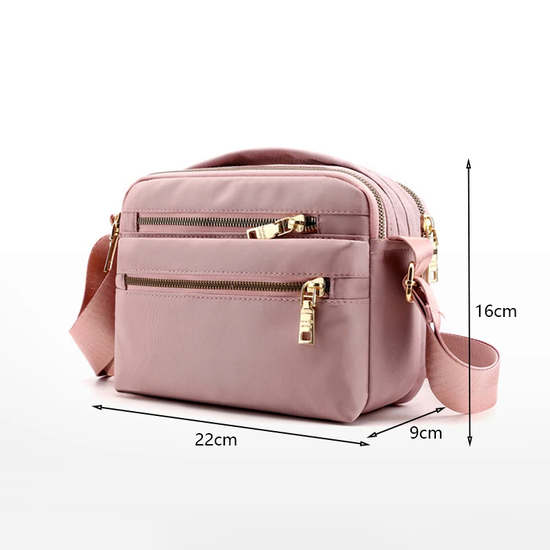 Women's Messenger Bags Waterproof Nylon Shoulder Totes Multifunctional Small Handbag Female Travel Crossbody Bag Top-handle Bags