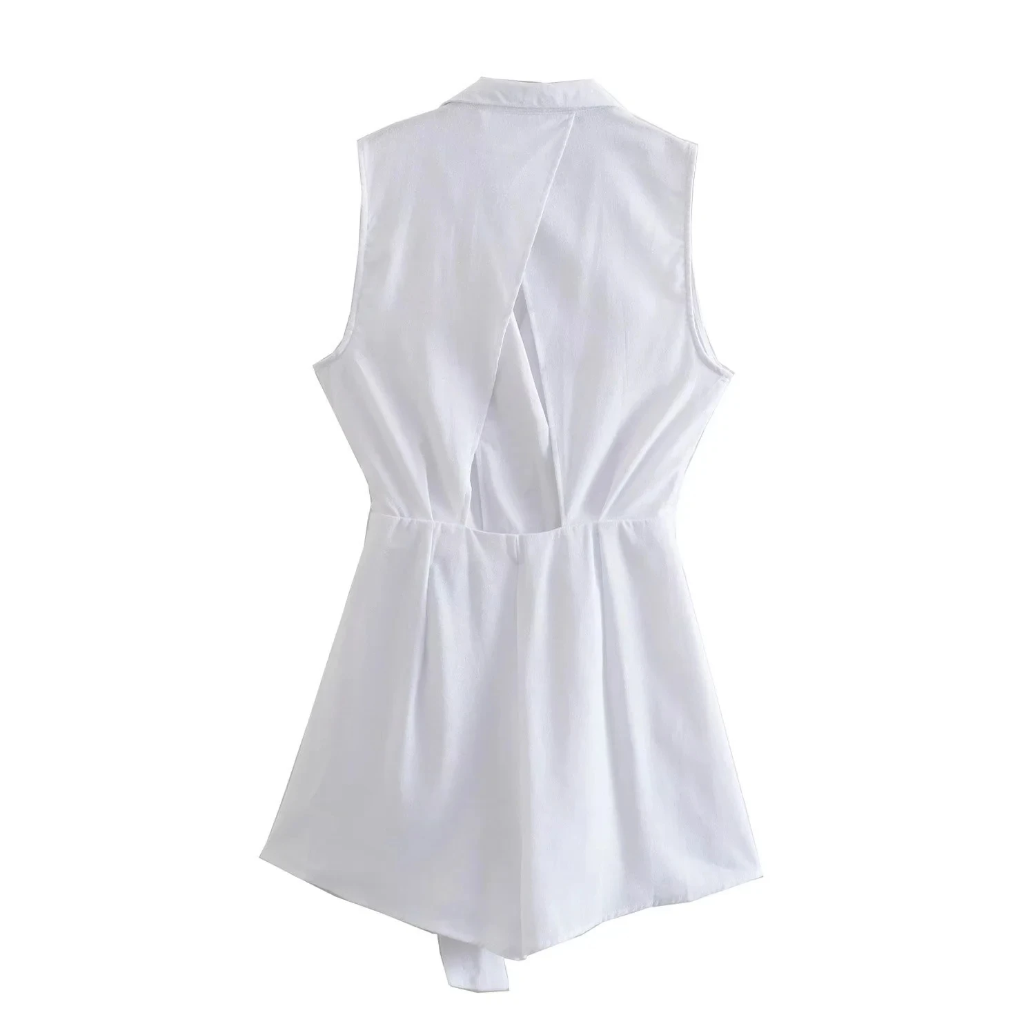 Withered England Style Indie Folk Vintage Linen Notched White Summer Playsuits Women Tops Fashion Casual Playsuits