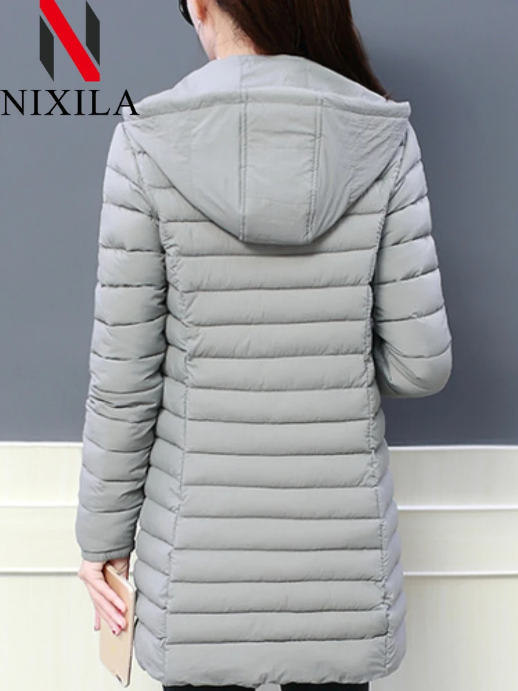 Новое зимнее пальто женская элегантная теплая куртка длинные парки в корейском