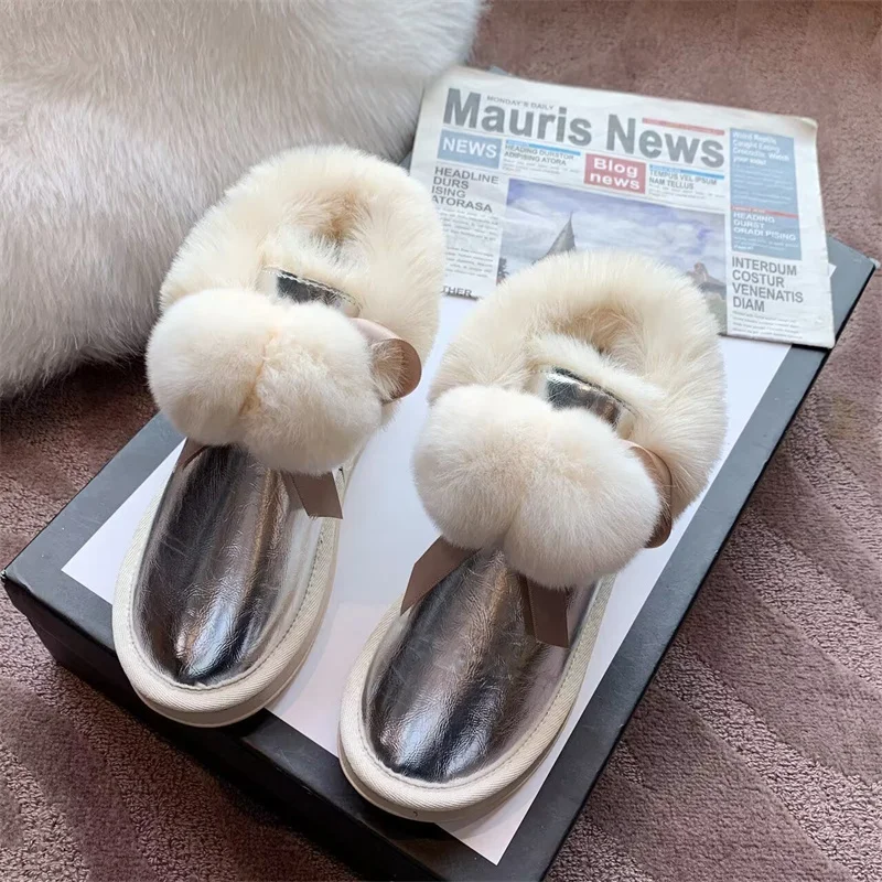 

Winter leisure all-in-one handcrafted cashmere warm fur boots thick soled waterproof platform large size women's 35-39