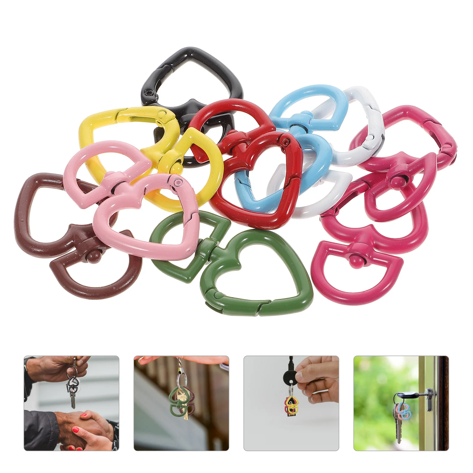 

Keychain Clasps Heart Diy Snap Clasp Swivel Lobsterclaw Hooks Hook Jewelry Clip Spring Accessories Metal Making Rings Buckle