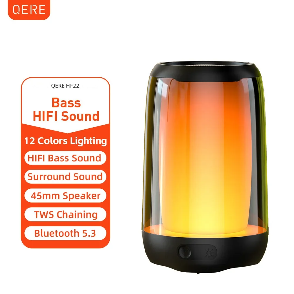 HF22 QERE Мощный Bluetooth-динамик яркий светодиодный мини-сабвуфер Беспроводная