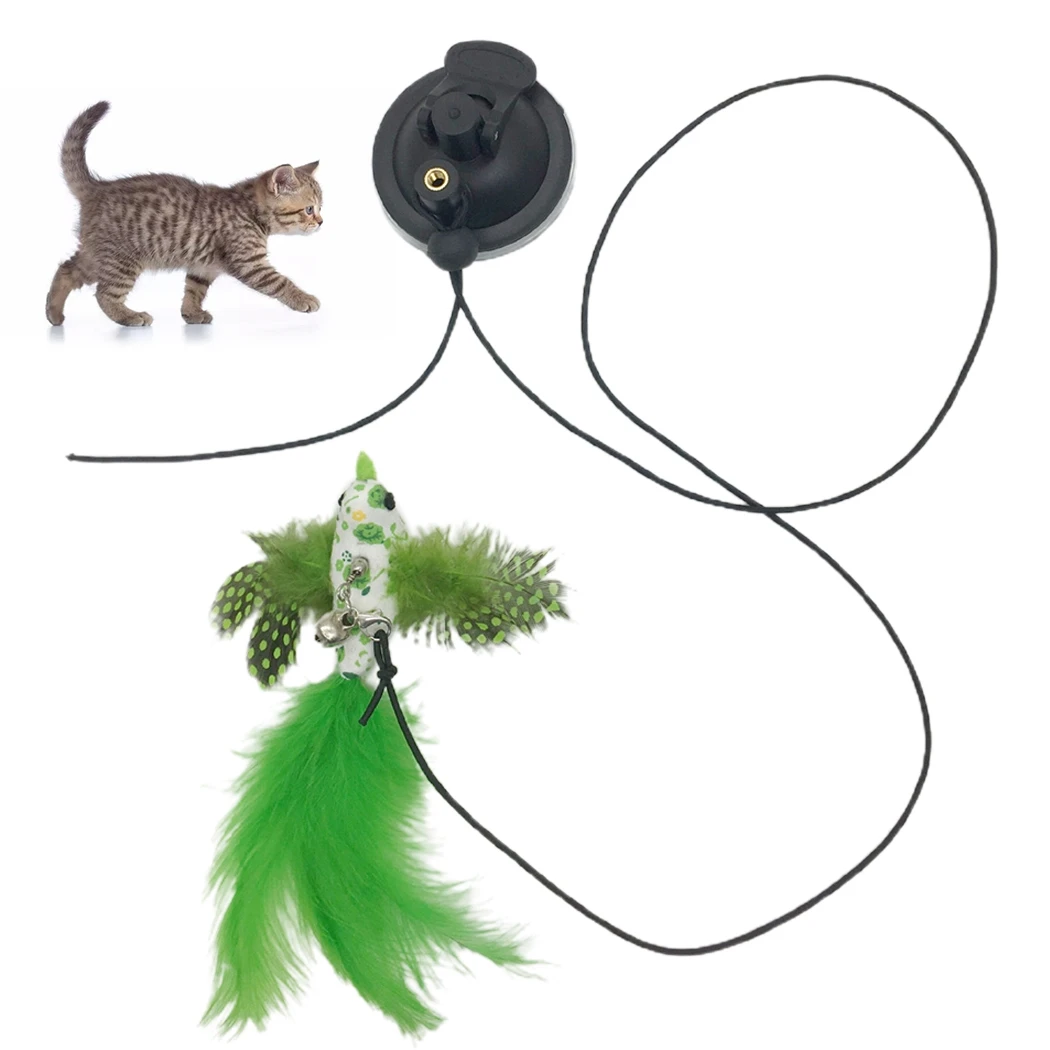 

Interactive Cat Toy Suction Cup Faux Feather Long Kitten Teaser Pet Playing Toy Black Rope Funny Kitten Toy Suction Cup Pet Toy