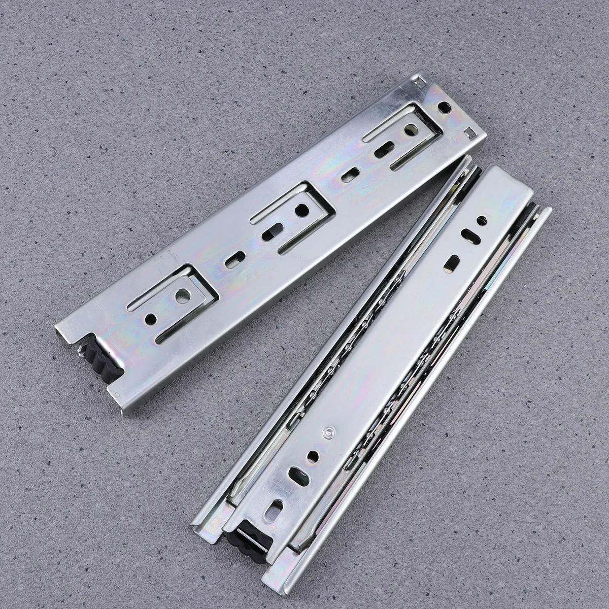 

2pcs Drawer Slide Steel 3 Parts Prime 8 Inches Durable Bearing Slider Drawer Slide for Home