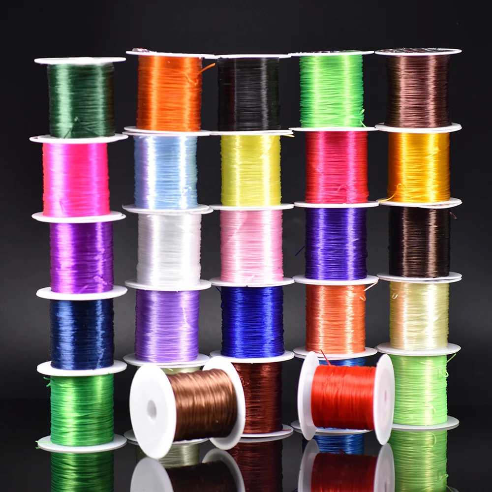 

25Colors 0.8mm Elastic Thread Round Crystal Line Nylon Rubber Stretchy Cord Elastic Rope For Jewelry Making Beading Bracelet 10M