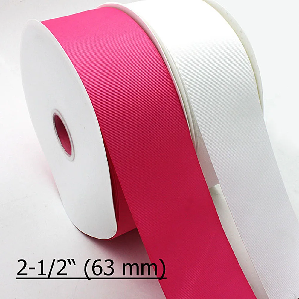 Ленты грогрен однотонные 2-1/2 дюйма (63 мм) для декорирования свадеб, дома и создания одежды самостоятельно оптом 100 ярдов