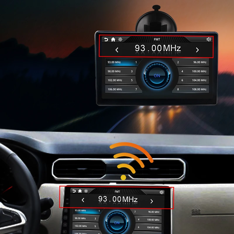 $100.28 Car Monitor Portable Wireless CarPlay Navigation for All Cars Screen 7inch Universal Touch Control Display Androidauto Siri