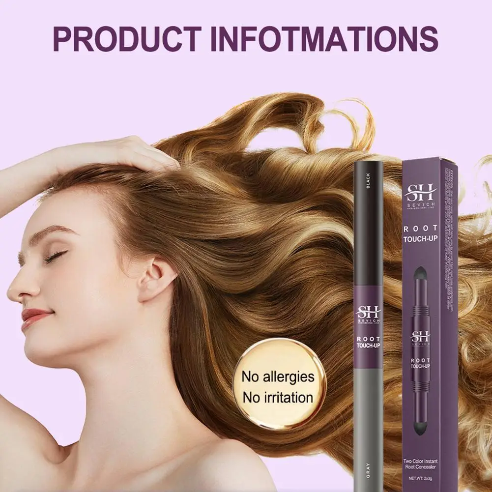 

Unisex Waterproof Hairline Powder Pen Double Colors Tools Blackening Edge Hair Beauty Concealer Stick Root Makeup Control Q8e5