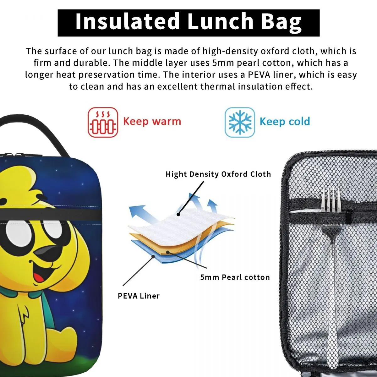 Изолированные сумки для обеда mikecrack сумка-холодильник контейнер еды мультяшный